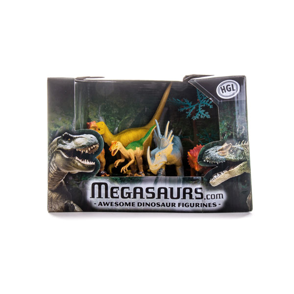 Игровой набор из 5 фигурок динозавров и дерева  